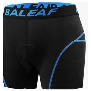 Baleaf Cycling Shorts Mens Large Black Blue Padded NWOT
